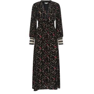 Celestial Print Black Dress with Sash Tie, EUC size Medium